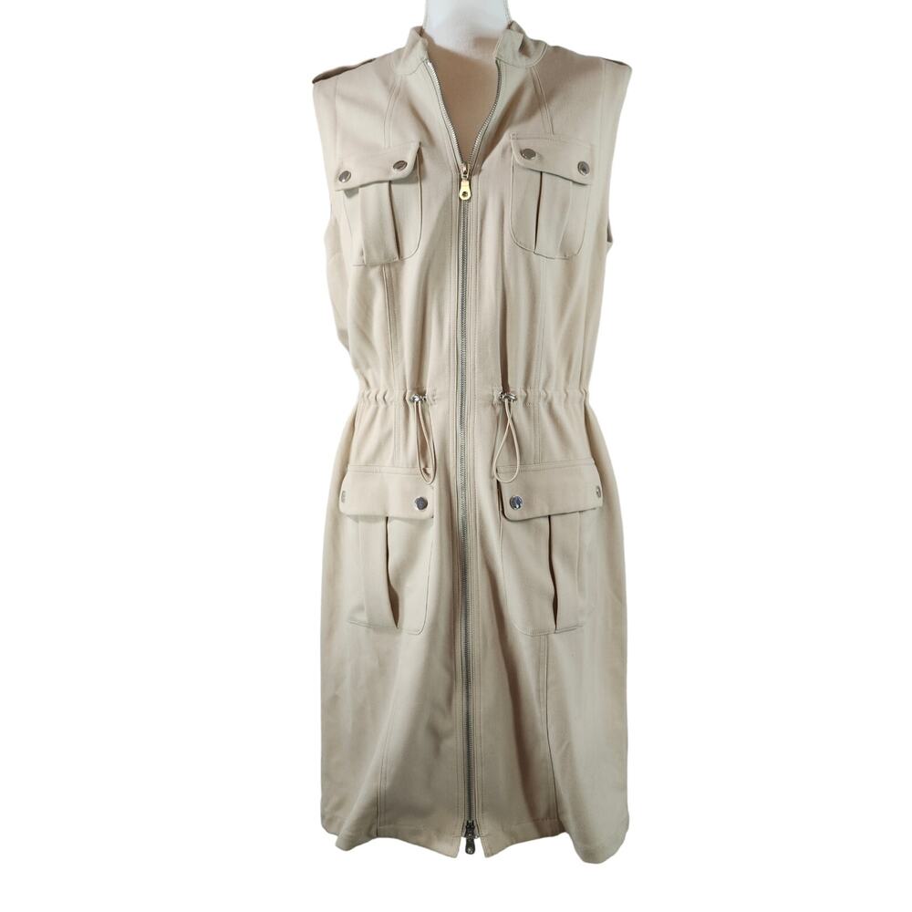 New Premise Cargo Dress Zip safari Casual Work Career  Preppy 12 Large NWT